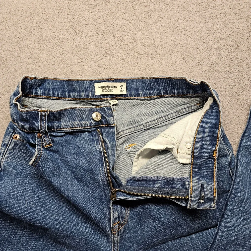 Abercrombie & Fitch Jeans Womens 29/8 The Slim Straight Blue Ultra High Rise EUC